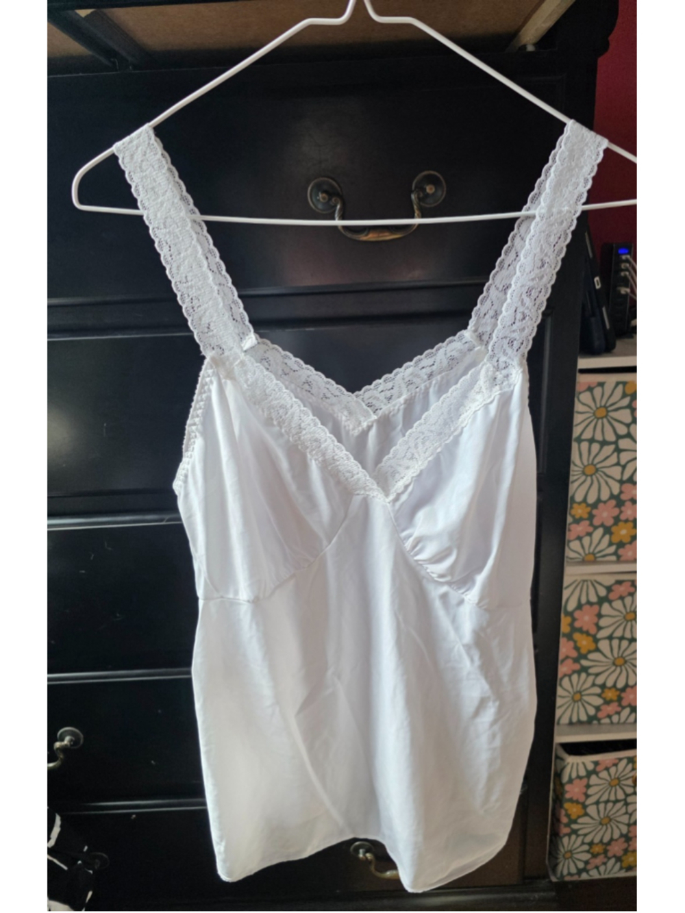 Vintage Shadowline Camisole Womens SIze 38 sheer Lace